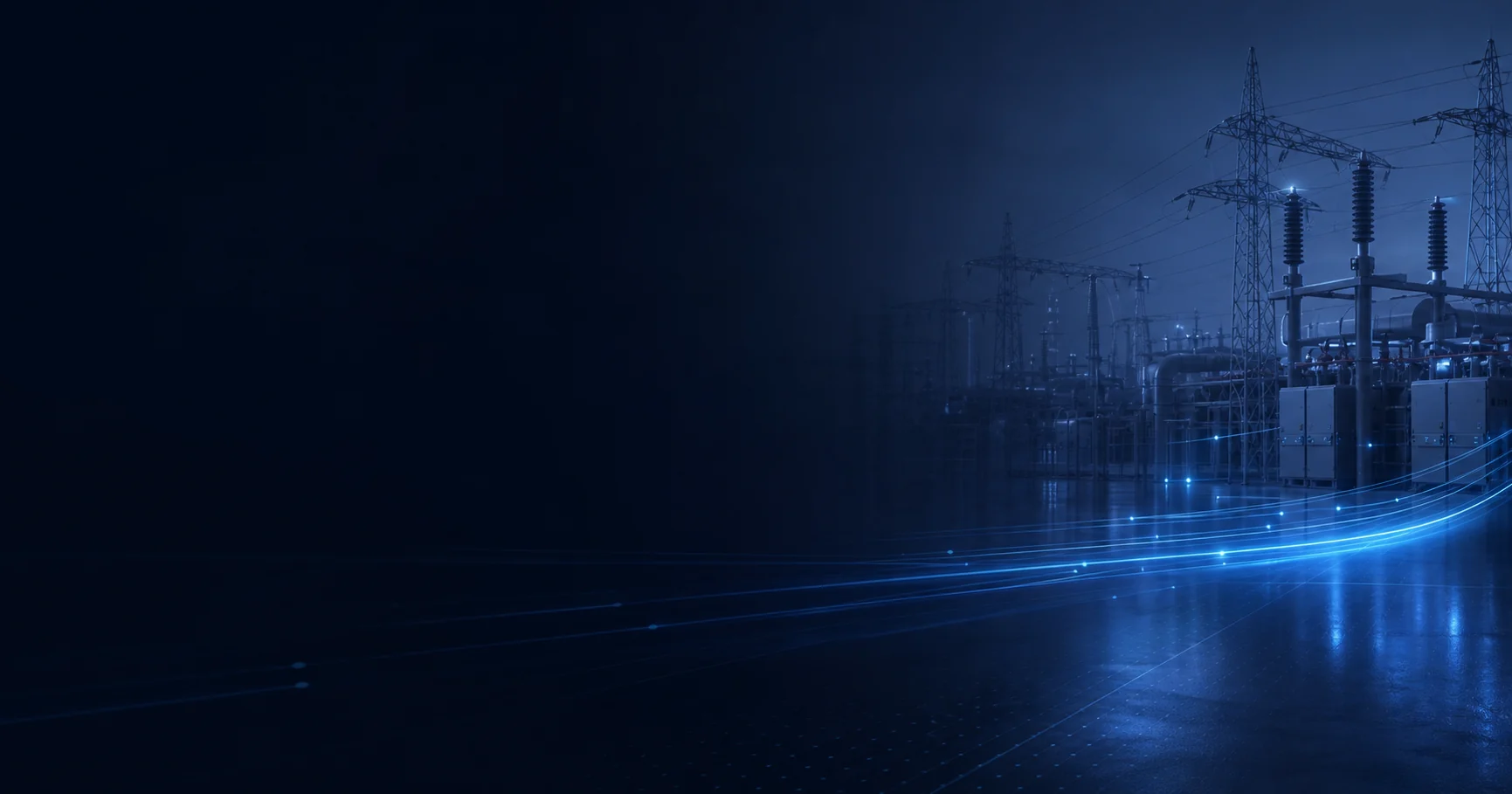 Digital IEC 61850 substation with high-voltage equipment and signal paths