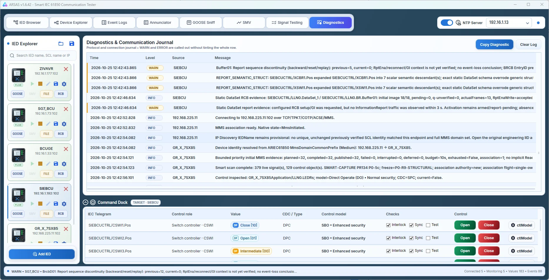 ARSAS v1.6.42 Diagnostics Journal Windows screenshot